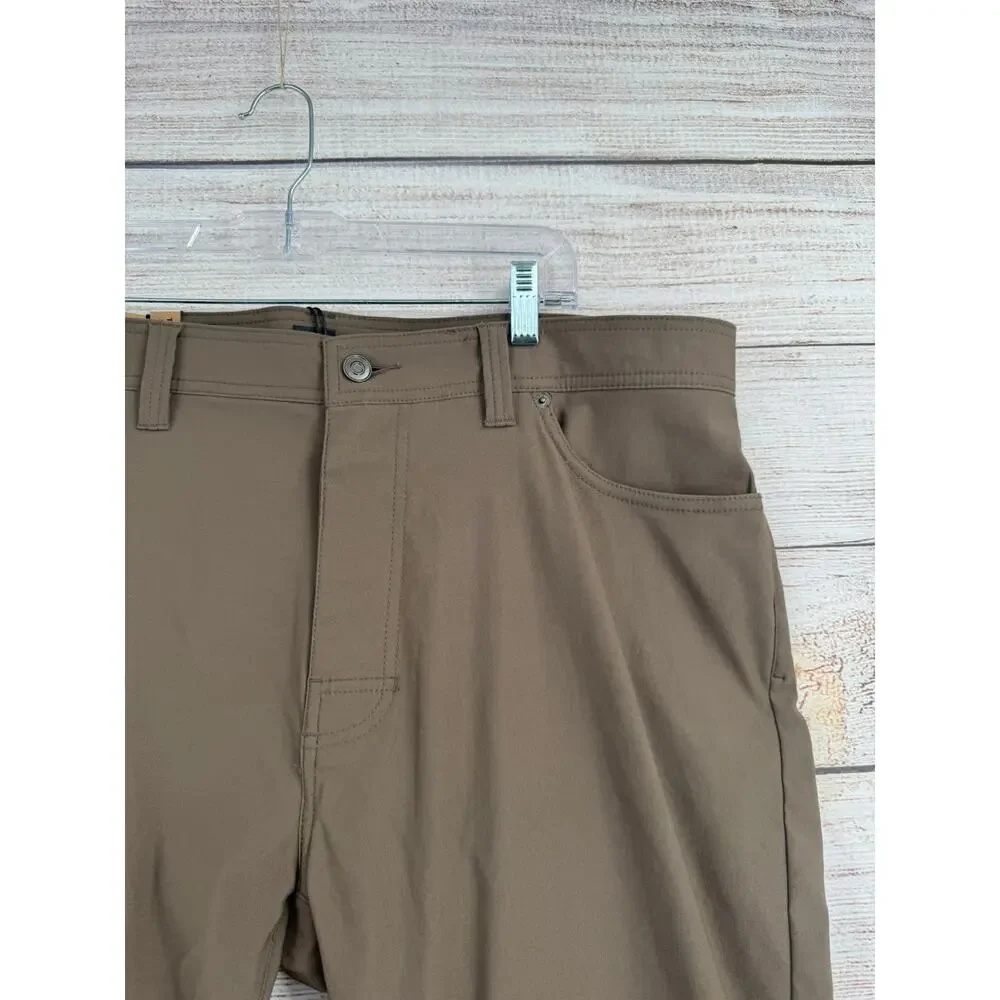 prAna Brion Slim Pant II Mens 40x34 Brown Tapered‎ Leg Stretch Outdoor NEW